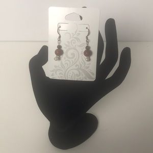 Brown beaded earrings